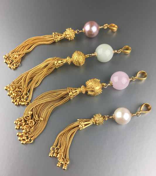 Morganite Tassel Pendant