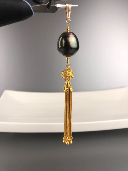 Tahitian Pearl with Vermeil Tassel