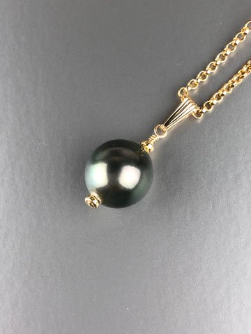 Baroque Tahitian Pearl Pendant (Black)